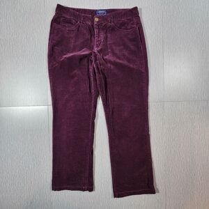 CHAPS Dark Purple Corduroy Denim 5-Pocket Straight Leg Pants Womens Size 10